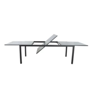 TABLE JARDIN MYRTILLE ALU PLATEAU VERRE GRANDE DIMENSION 200/300 x 104 x 75 CM TABLE JARDIN MYRTILLE ALU PLATEAU VERRE GRANDE DIMENSION 200/300 x 104 x 75 CM